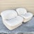 Postmodern Postmodern Cream Sculpted Tufted Leather Swivel Lounge Chairs - A Pair For Sale - Image 3 of 12