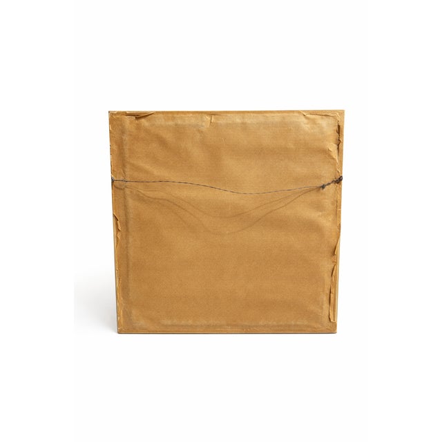 Charming mid-century modern floral still life print, circa 1960s, presented in its original slim gold-tone frame. This...