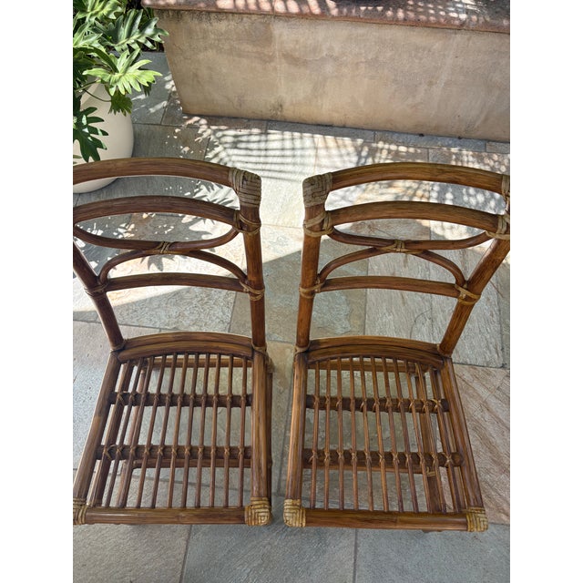 McGuire 1970s McGuire Bamboo & Rattan Side Chairs (2) For Sale - Image 4 of 12