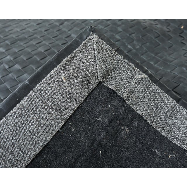 Animal Skin Palace Size Modern Woven Leather Strap Area Rug Carpet For Sale - Image 7 of 12
