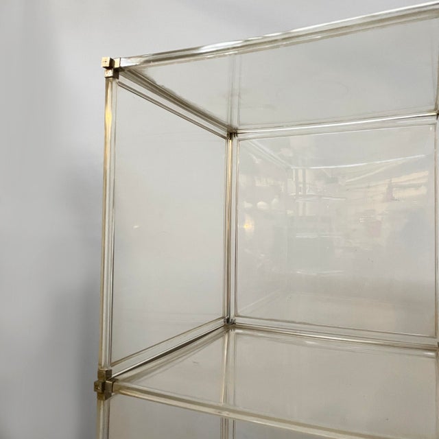 Space Age Italian Bookcase with Lamp in Acrylic Glass and Metal, 1970s For Sale - Image 8 of 17