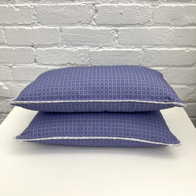 Handmade pillows are zippered and have beautifully made pipings. Hand-sewed cord piping along the edges adds more appeal...