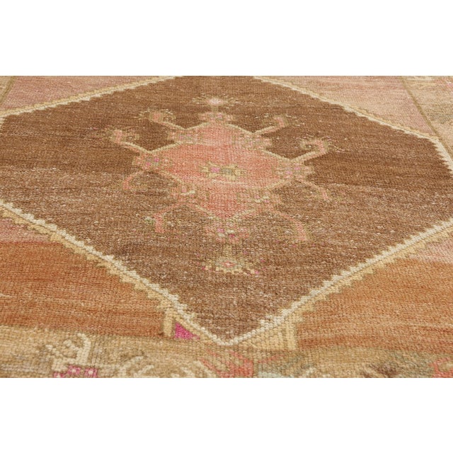 Mid 20th Century Vintage Turkish Oushak Rug, 04'02 X 12'08 For Sale - Image 5 of 11