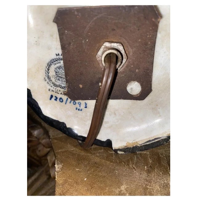 Approx 11 from the base to the top of the metal fixture. The bottoms of the harp broke off and is jammed/ stuck inside the...