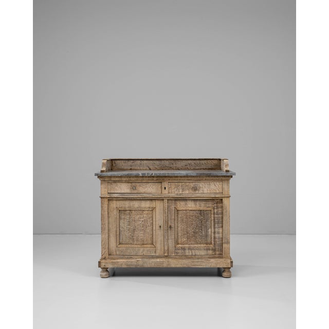 19th Century French Oak Buffet With Marble Top For Sale - Image 17 of 18