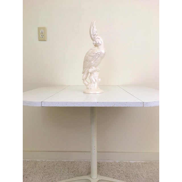 White 1950s White Ceramic Cockatoo Bird Sculpture For Sale - Image 8 of 9