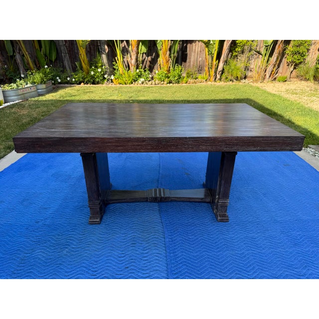 Wood 1940’s French Art Deco Cerused Oak Dining Table For Sale - Image 7 of 12