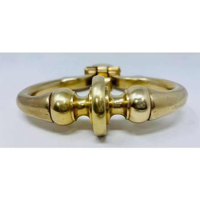 Mid 20th Century Georgian Style Solid Polished Brass Door Knocker 1940 For Sale - Image 5 of 9