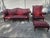 Vintage Carolina Leather House Oxblood Tufted Chesterfield Sofa, Wingback Chair & Ottoman - 3 Piece Set For Sale - Image 12 of 18