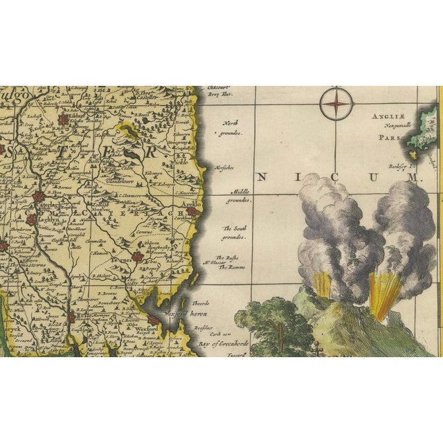 Beige Hand-Colored Hibernia Regnum Map with Provinces of Ireland by Carel Allard, 1700 For Sale - Image 8 of 11