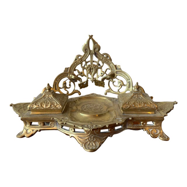 Early English Art Nouveau Ink Well For Sale