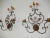Florentine Bronze & Wrought Iron Porcelain Flowers Italian Tuscany Sconces 1900s For Sale - Image 9 of 11