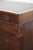 Wooden English Desk with Brass Elements and Green Leather Top For Sale - Image 10 of 14