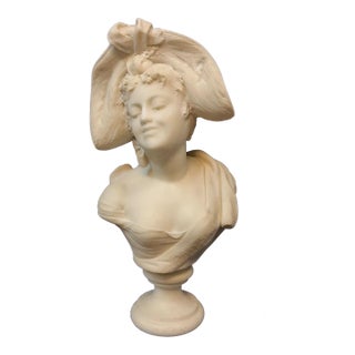 Late 19th Century Marble Bust of Woman For Sale