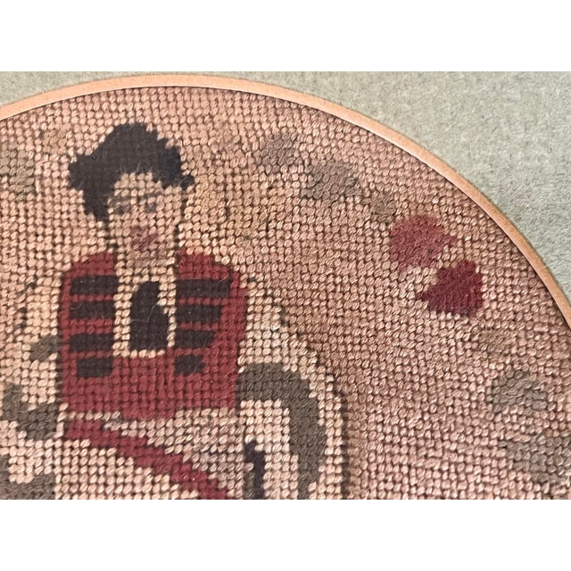 Pair of Antique Framed Petit Point Needlework - Hungarian Man and Woman in Traditional Attire For Sale - Image 10 of 12