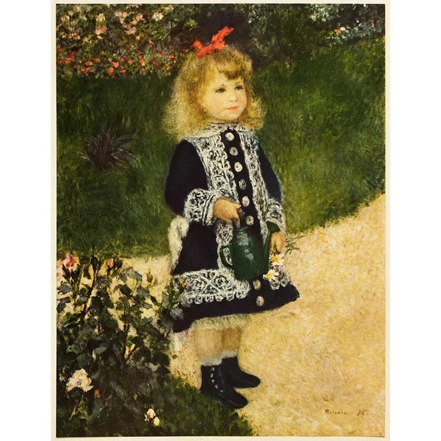 Paper 1956 After Renoir "A Girl With a Watering Can", Vintage Full-Color Print For Sale - Image 7 of 7