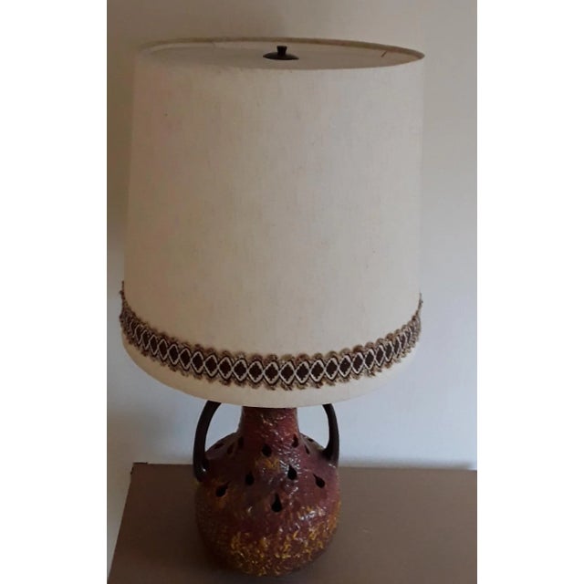 Large Ceramic Table Lamp in Fat Lava Style, 1970s, in Good conditions. Designed 1970 to 1979 European Plug (up to...