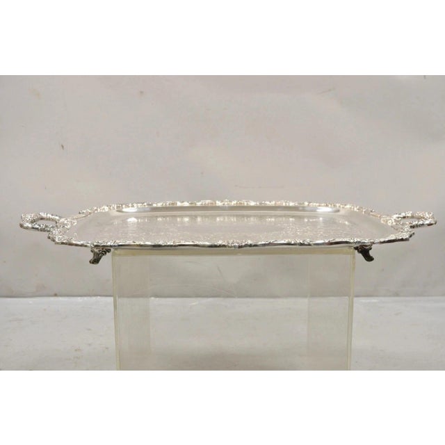 Vintage Poole Epca Sevenoaks 650 Large Silver Plated Serving Platter Bar Tray For Sale - Image 12 of 12
