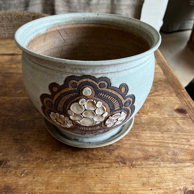 Mid-Century Modern 1970s Large Studio Art Pottery Planter For Sale - Image 3 of 11