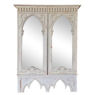 White Moroccan Gothic Armoire For Sale
