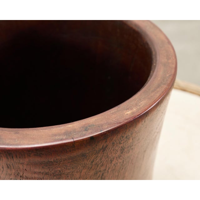 Large Chinese Export Hardwood Scholar's Brush Pot Vessel For Sale - Image 10 of 16