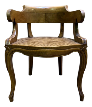 Louis Philippe Office Chair in Walnut and Caning