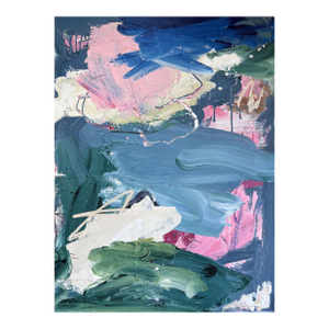 Contemporary Abstract Acrylic, Ink & Textiles on Canvas "Soda" by Marcus Aitken