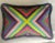 Contemporary Colorful Caribbean Multi Stripe Pillow Cover With Navy Brush Fringe For Sale - Image 3 of 5