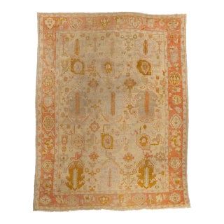 Late 19th Century Turkish Oushak Rug, 09'11 X 12'08 For Sale