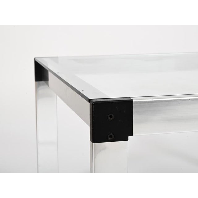 1970s Square Coffee Table in Aluminum and Glass by Gae Aulenti, Italy, 1970s For Sale - Image 5 of 12