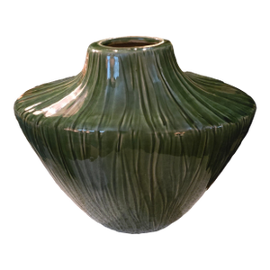 Vintage Large Ribbed Leaf Design Vase