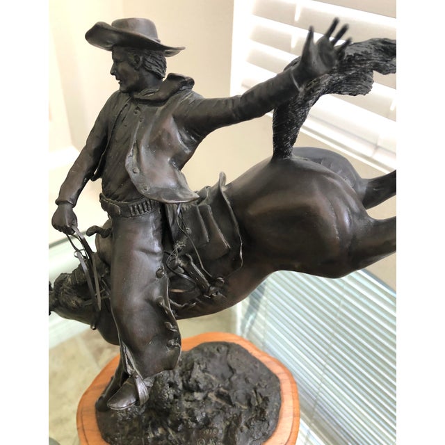1970s "Green Bronc” Bronze by James P. Regimbal For Sale - Image 11 of 11