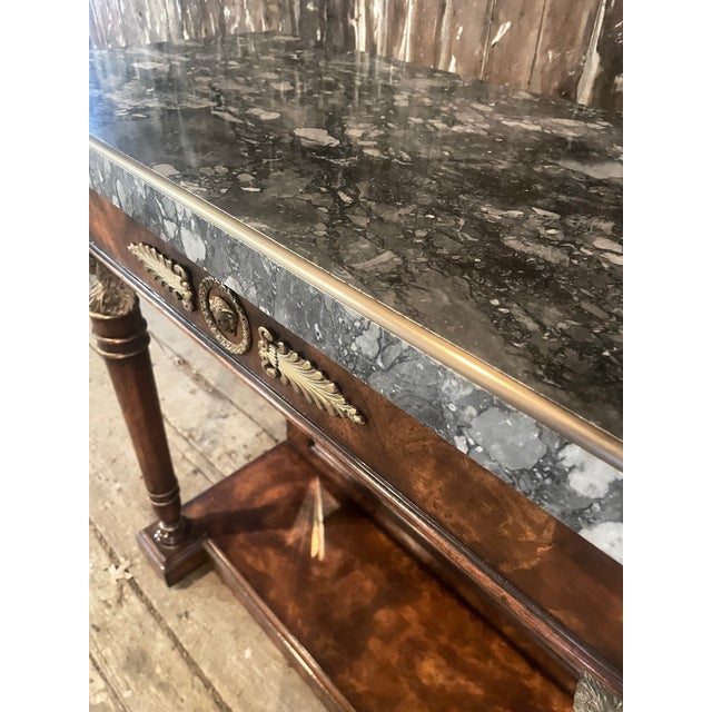 Auburn Figured Walnut Console Table With Mirrored Back For Sale - Image 8 of 18