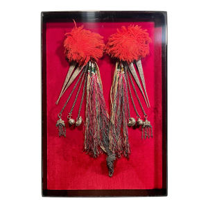 Vintage Yao Ethnic Woman’s Hair Pins Ornament Hoa Binh Area, North Vietnam