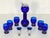 Mid 20th Century Mid 20th Century Art Deco Era Cobalt Blue Glass Barbell Martini Cocktail Shaker Set From France For Sale - Image 5 of 11