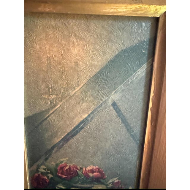 1970s Vintage 1970s French Provincial Style Violin Still Life Paintings in Giltwood Frames - a Pair For Sale - Image 5 of 10