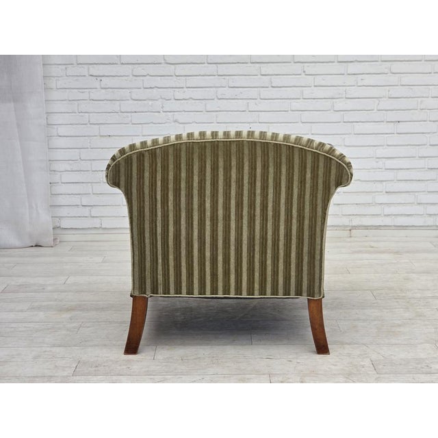 Wood Danish Armchair in Furniture Velour and Teak Wood, 1950s For Sale - Image 7 of 15