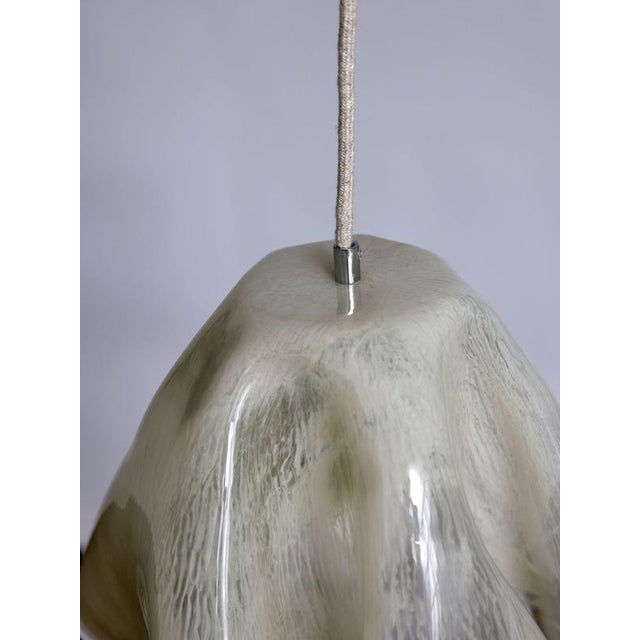 Aura Handcrafted Pendant Lamp in Neutral Beige Bio-Based Resin by Waves.Studio For Sale - Image 4 of 8