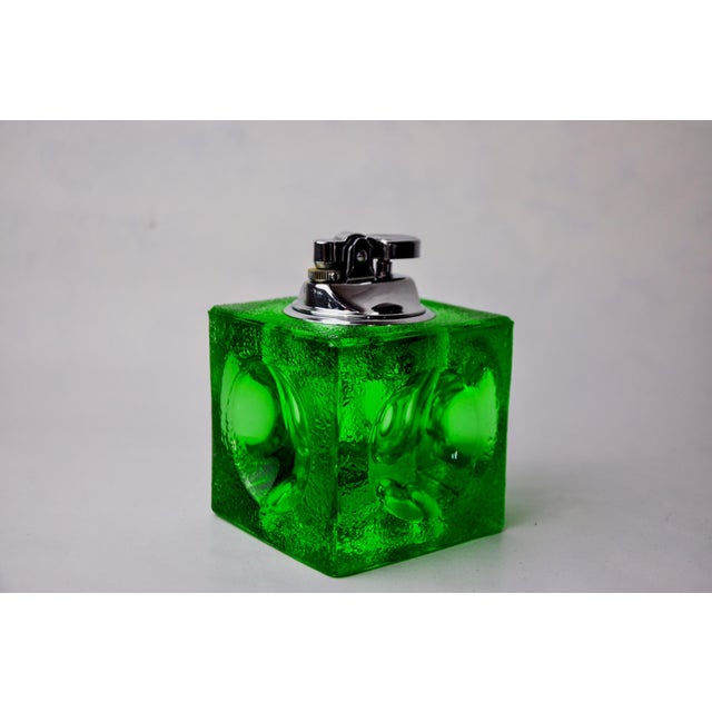 Green Green Ice Cube Lighter in Murano Glass attributed to Antonio Imperatore, Italy, 1970s For Sale - Image 8 of 8