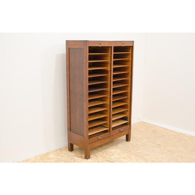 Wood Modernist Roller Blind Cabinet, Czechoslovakia, 1930s For Sale - Image 7 of 18