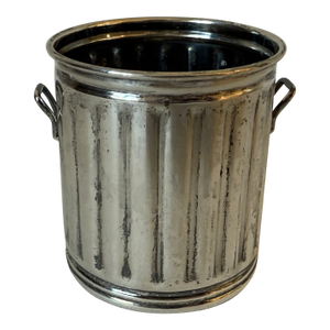Mid 20th Century Sterling Silver Trash/Garbage Can Toothpick Holder
