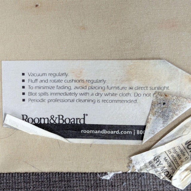 Room & Board Modern Gray Loveseat With Wide Track Arms For Sale In San Francisco - Image 6 of 8