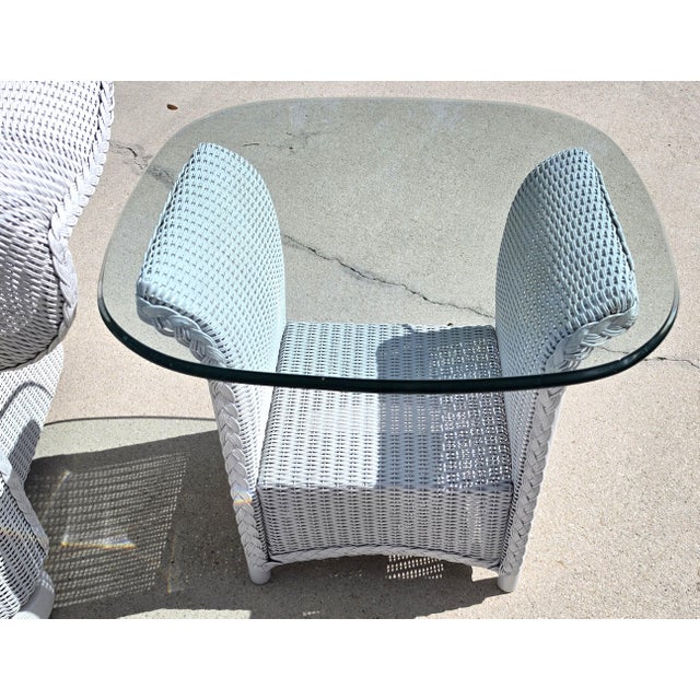 Lloyd Flanders English Garden Loom Wicker 3 Piece Patio Set Indoor Outdoor For Sale - Image 11 of 16