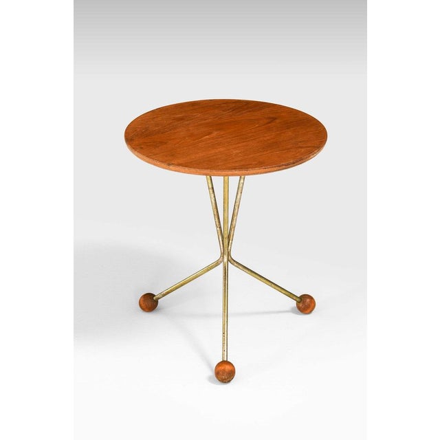 Bord På Burk Side Table in Brass, Teak and Metal from Alberts, 1950s For Sale - Image 4 of 5