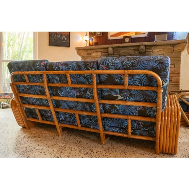Six Strand Pretzel Full Set - 3-Seat Sofa, Two Chairs, Ottoman For Sale - Image 9 of 18