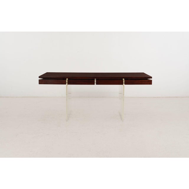 Poul Nørreklit Rosewood and Lucite Executive Desk for Sigurd Hansen, Denmark, 1960s For Sale - Image 16 of 18