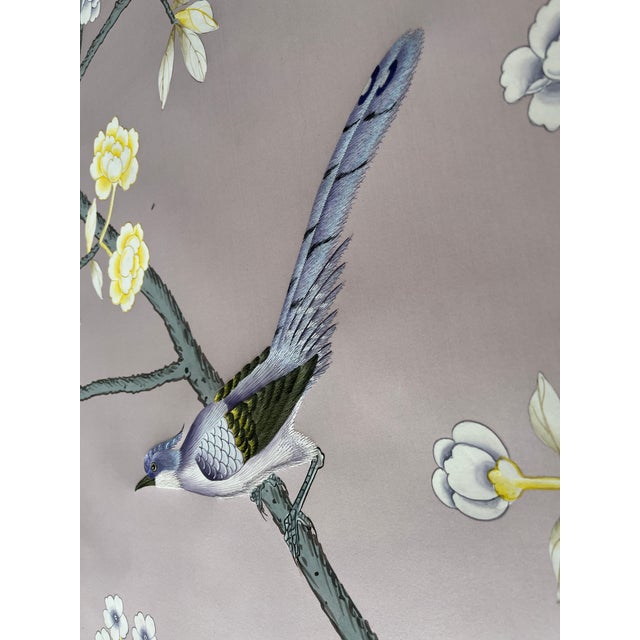 If you love the look of De Gournay wallpaper but not the price, this is for you. Custom Hand-Painted Silk Chinoiserie...