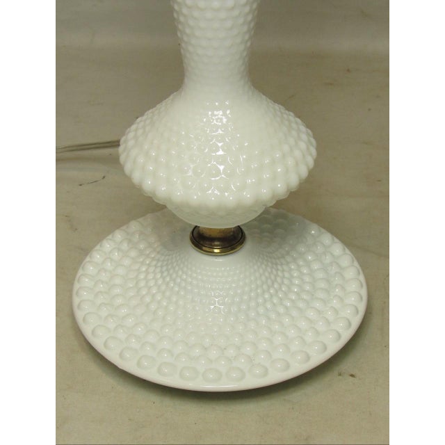 Pair of Hobnail Milk Glass Lamps For Sale - Image 4 of 15