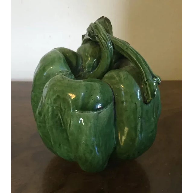 Antique Early 19th Century English Porcelain Botanical Model of a Green Pepper For Sale - Image 11 of 13