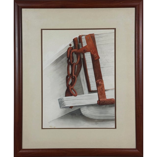 Realism Vintage Tailgate Hitch by Jack Kaiser, Signed (Watercolor on Paper)/Andrew Wyeth For Sale - Image 3 of 4